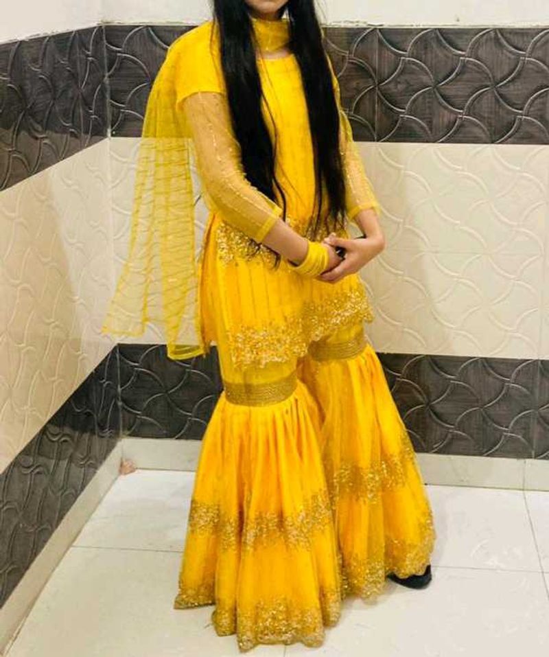 Yellow Sharara Suit