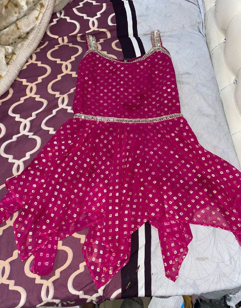 Designer Pink Lehenga Choli with Golden Print