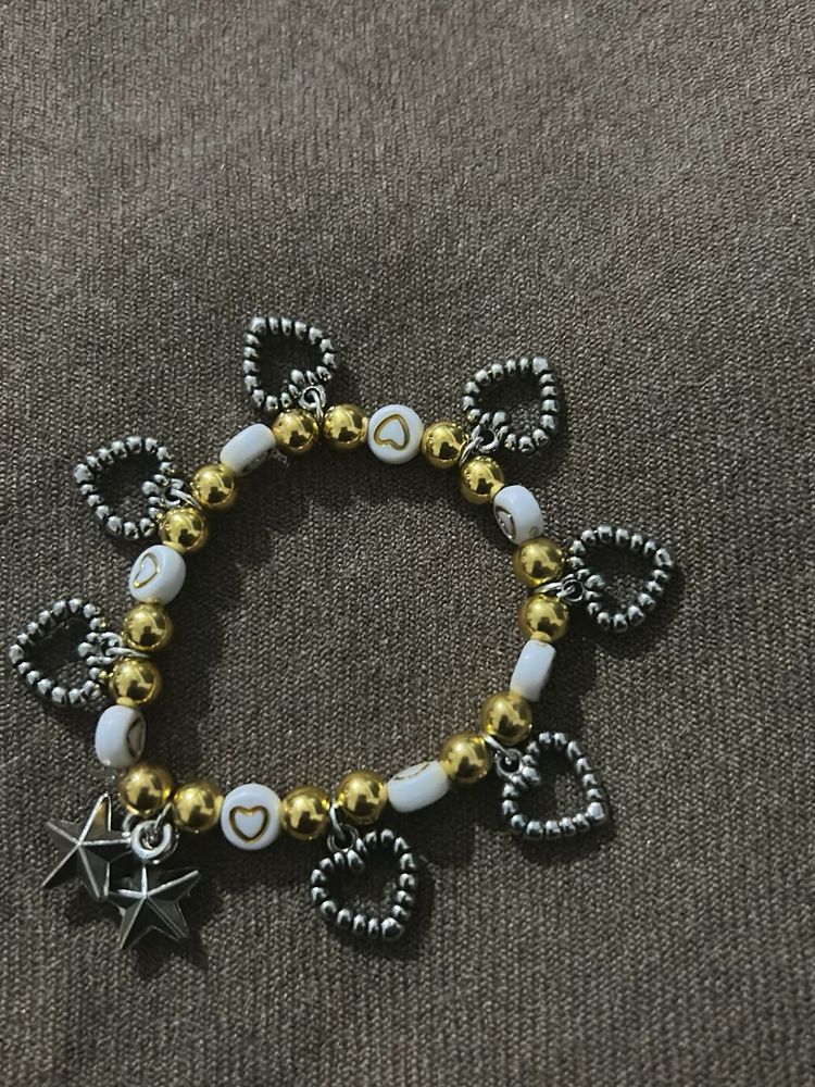 Sparkly Heart Charm Bracelet