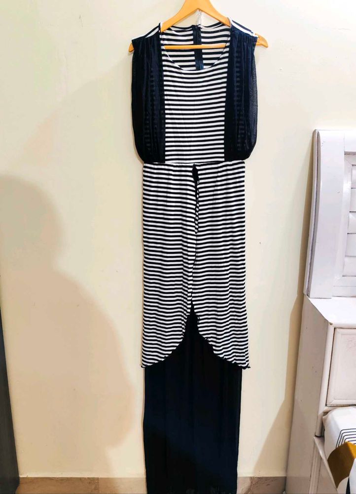Striped Maxi Dress with Shrug