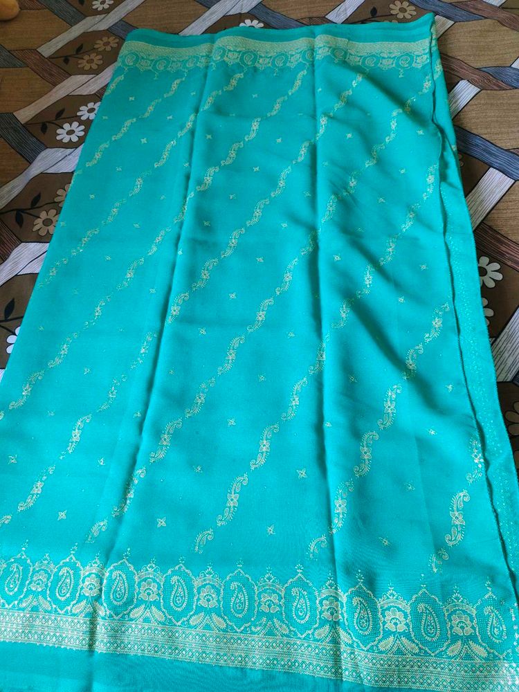Elegant Green Saree with freebie