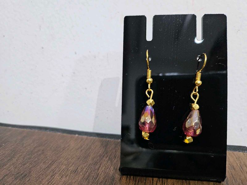 Elegant Beaded Drop Earrings and matching necklace