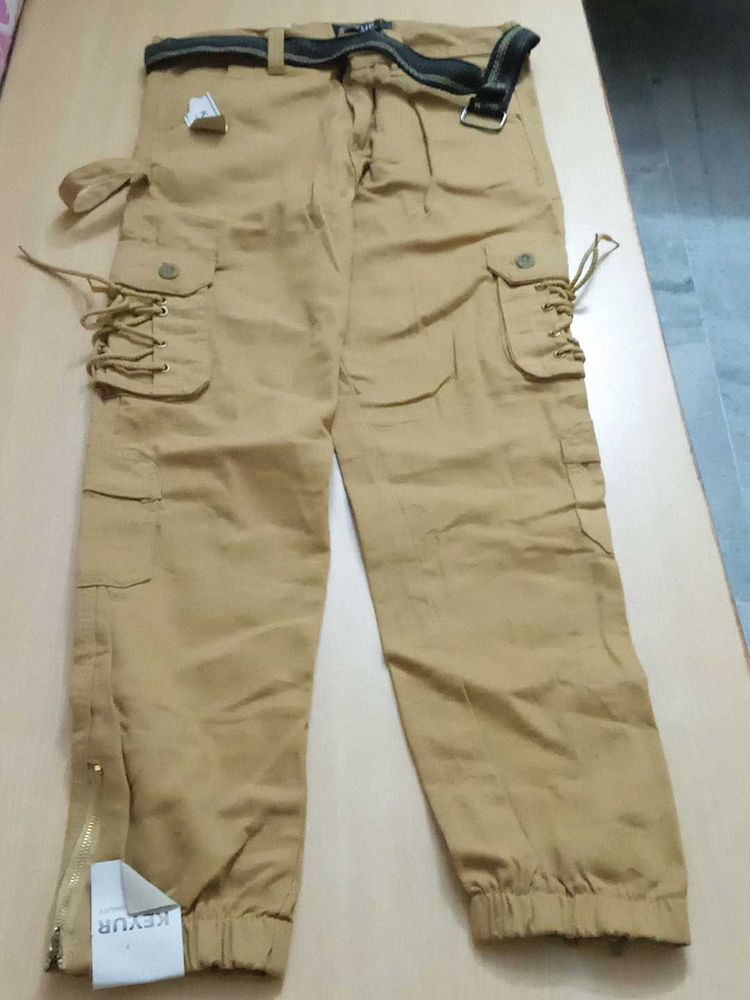 Men's  Khaki Cargo Pants