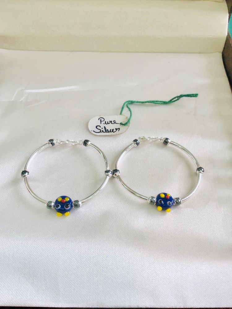 Pure Silver Kids Kada (wt:-9.100g)