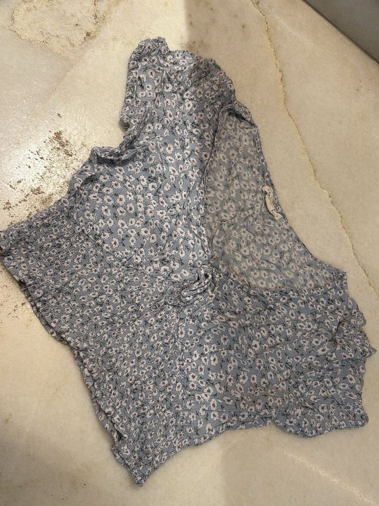 Cute Floral Smocked Crop Top