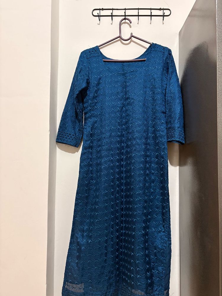 Elegant Teal Lace Kurta