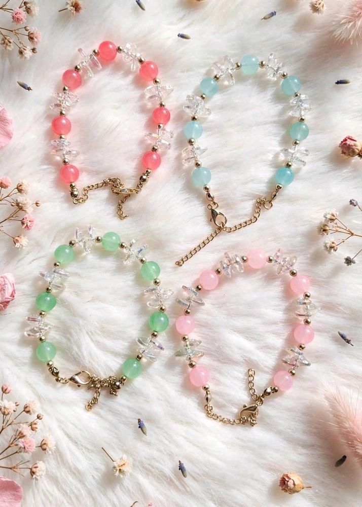 🆕Elegant Pink &amp; Crystal Bracelet