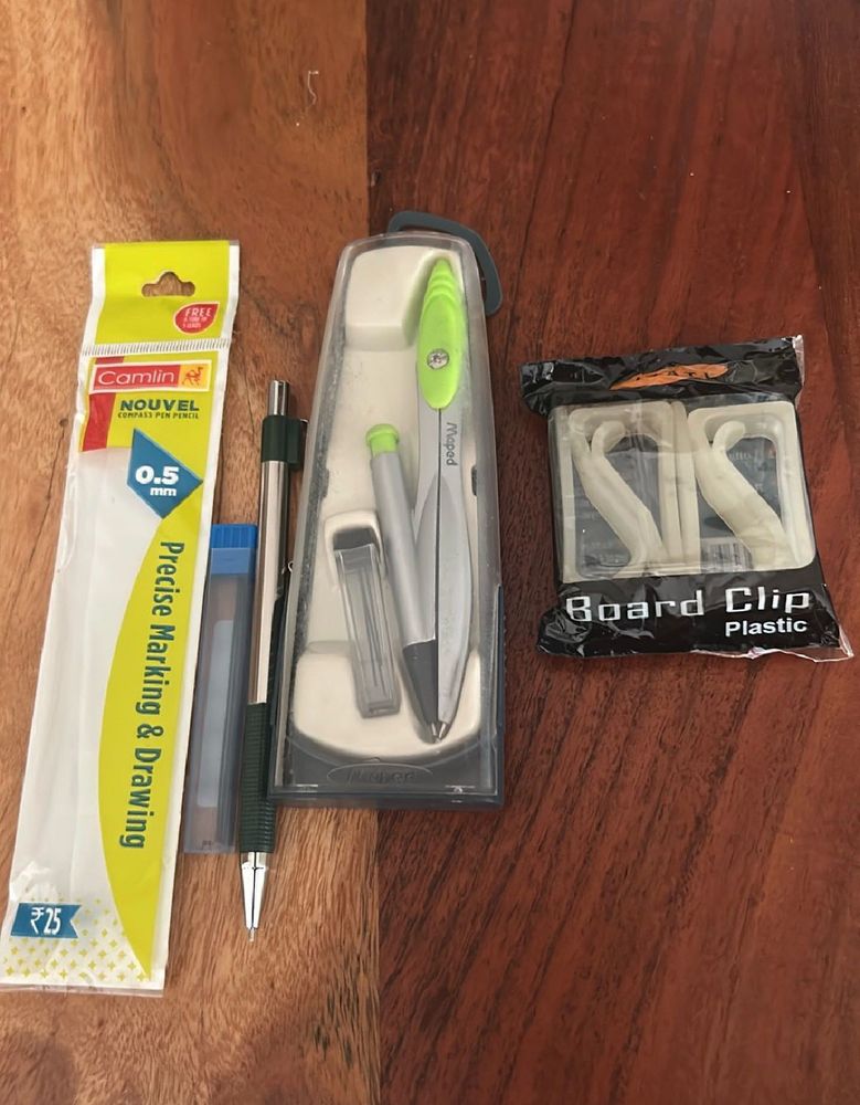 Drawing &amp; Stationery Set, pencil, rounder, clip