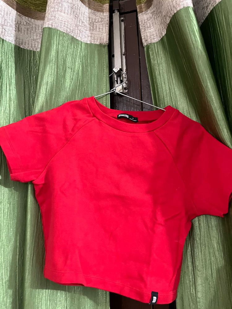 bonkers Red Cropped T-Shirt