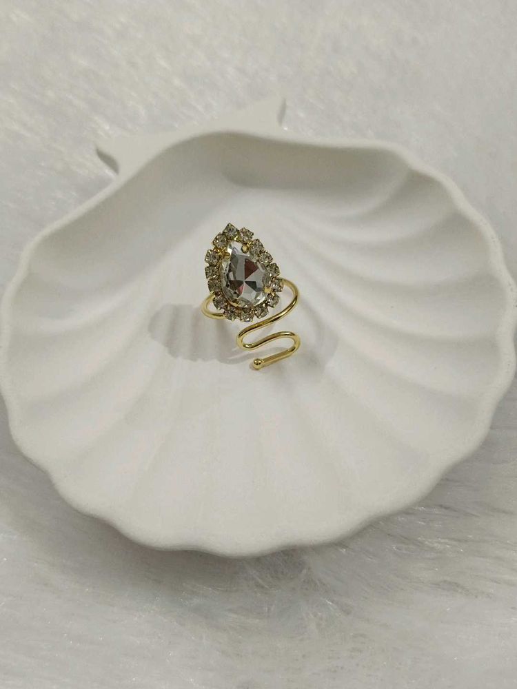 Sparkling Teardrop Statement Ring