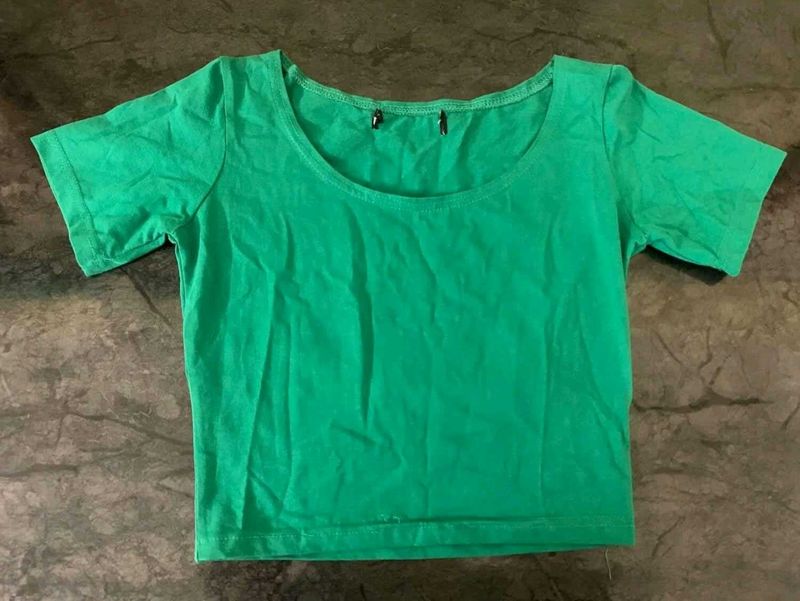 Bright Green Cropped T-Shirt