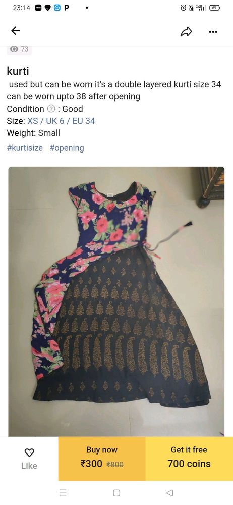 kurti double layer