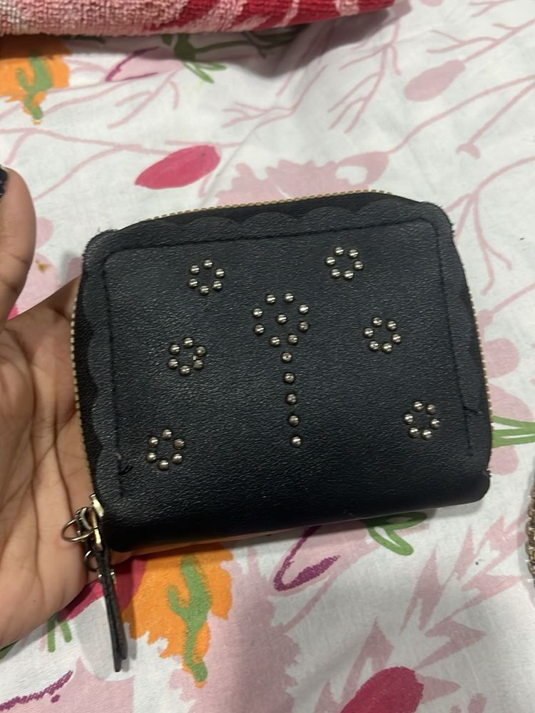 Black Studded Wallet