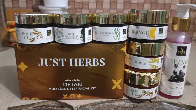 Just Herbs Detan Facial Kit &amp; Good Vibes Face