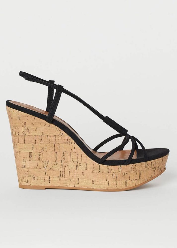 Women Black Wedge Heels