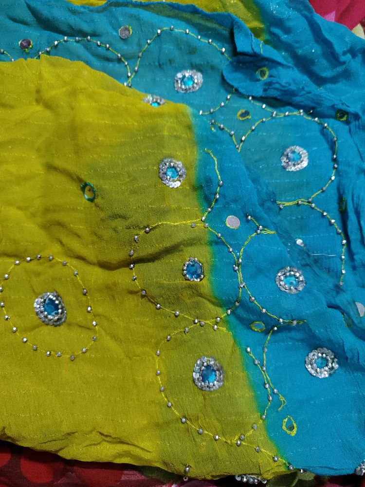 Embellished Tie-Dye Saree