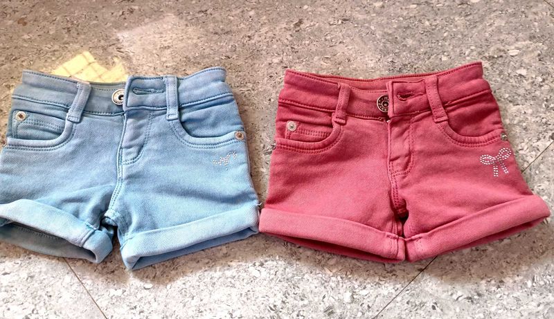 Cute Denim Shorts Set hot pant (combo of 2)