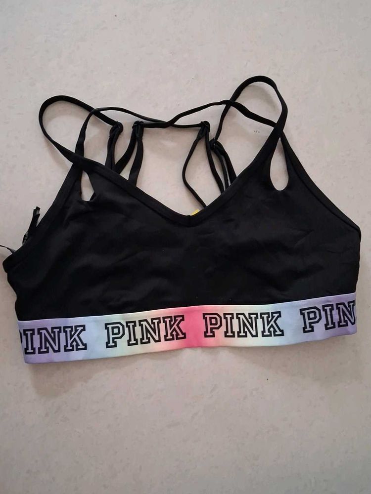XS PINK Sports Bra Rainbow Band