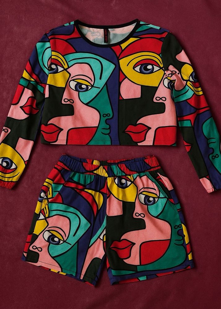 Abstract Face Print Coord Set