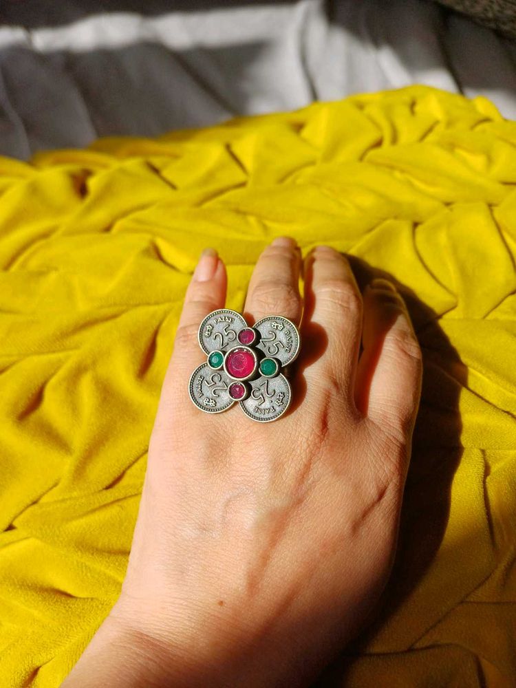 Brass Boho Coin Ring