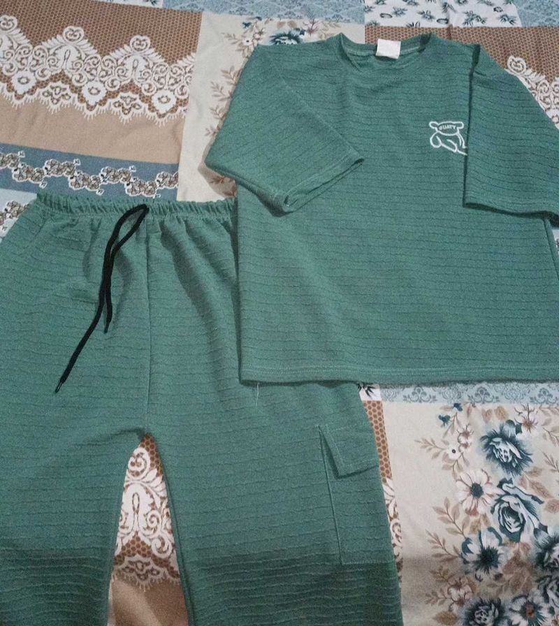 Green Textured Co-ord Set