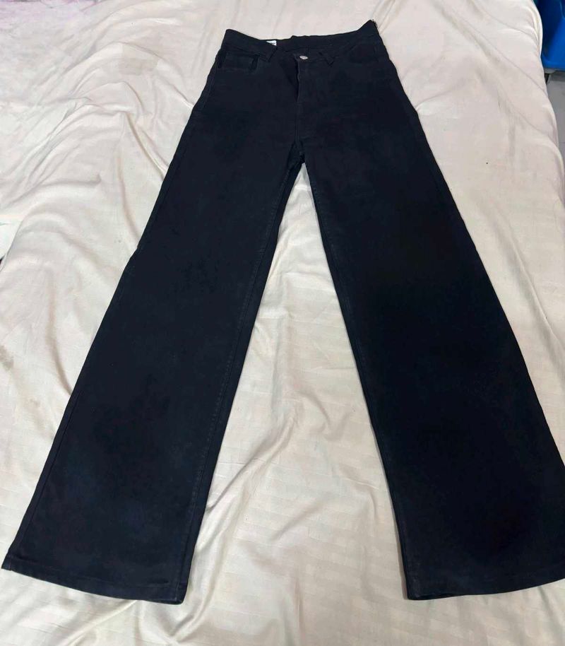 Wide Leg high waist Black Jeans