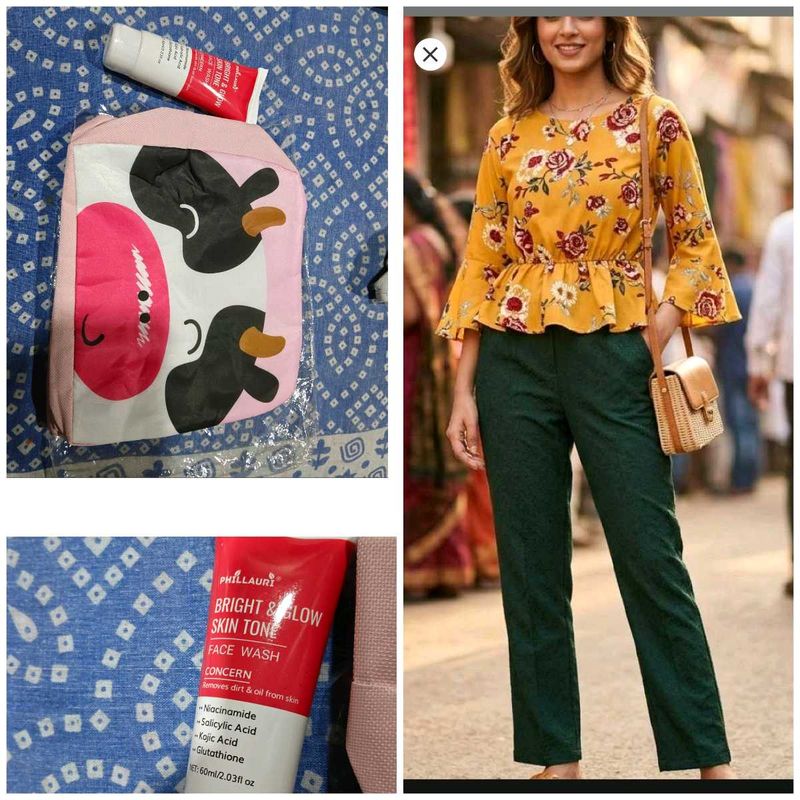 top pants and new lunch bag facewash free