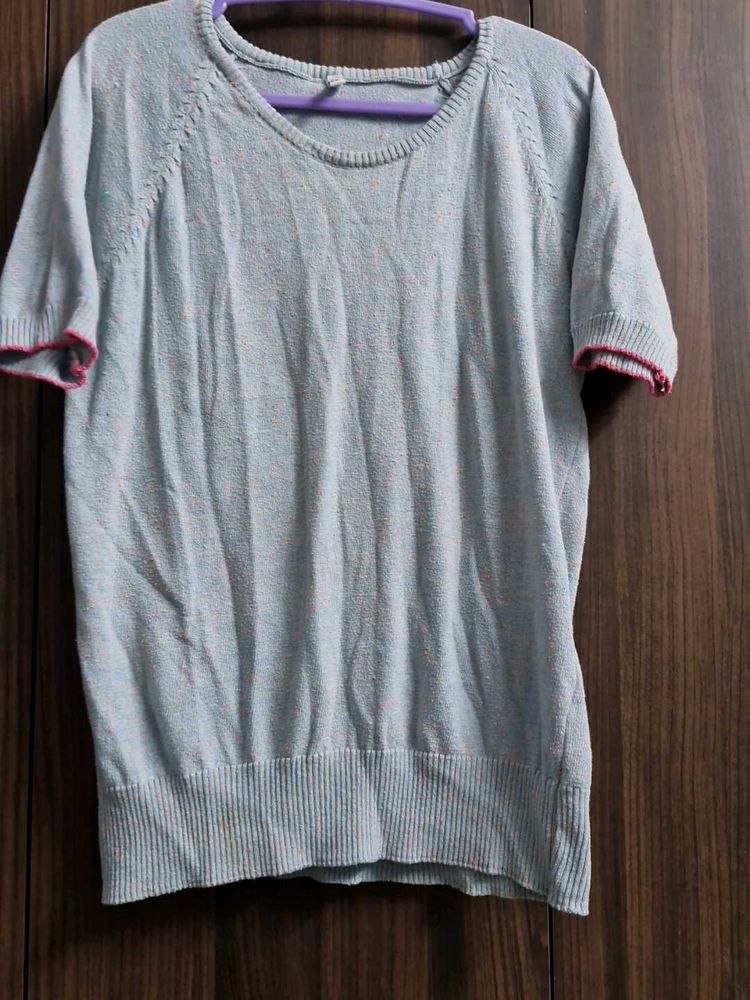 Light Blue Knit Top