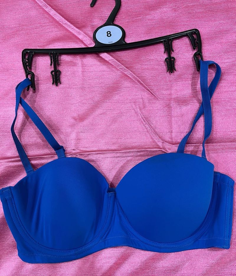 Blue strapless Bra