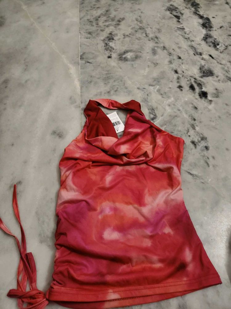 Tie-Dye Halter Neck Top