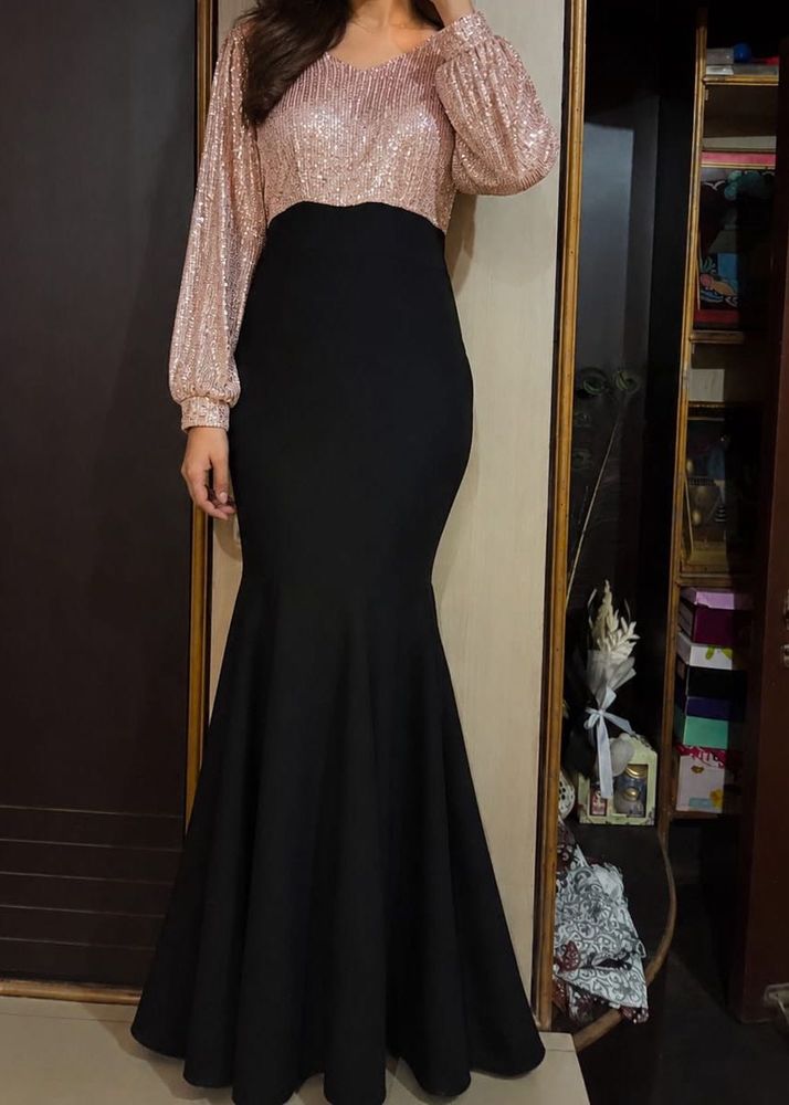 Sparkling Sequin &amp; Flared Gown