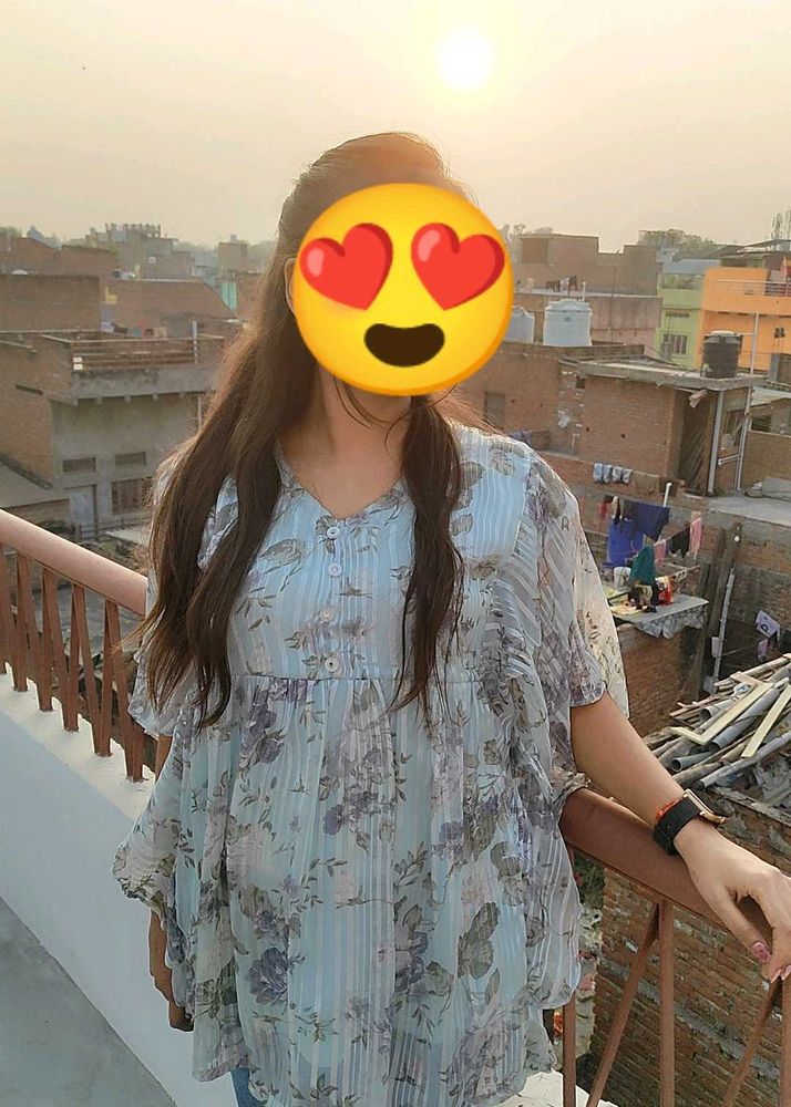 Flowy Floral Print Top
