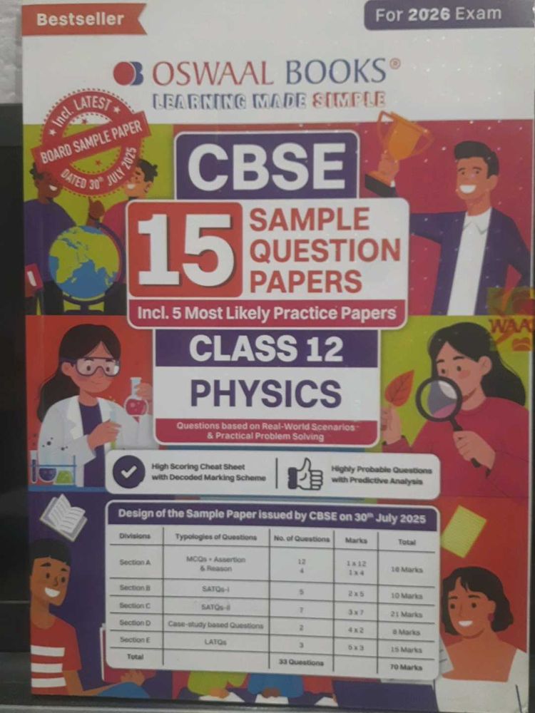 Oswal Books CBSE Class 12 Physics Sample Papers