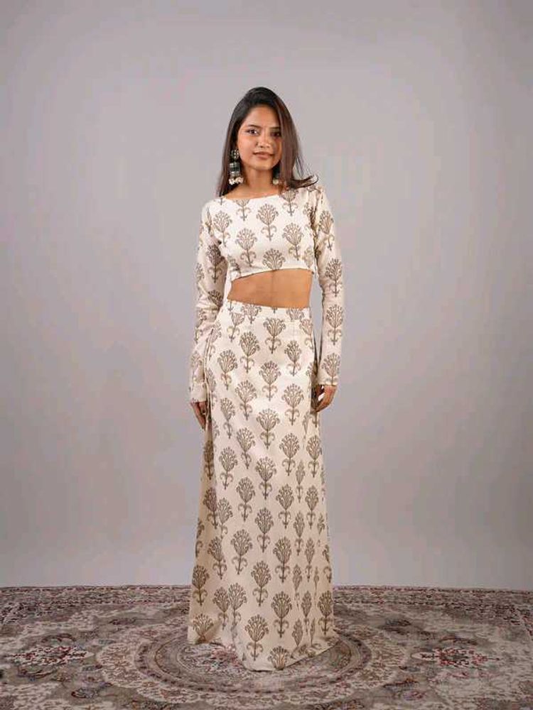 Nishorama Rekha Top &amp; Skirt Set