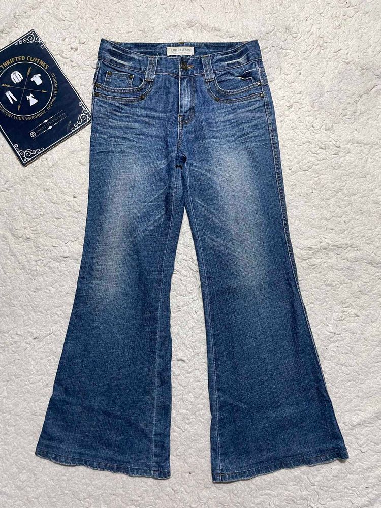 Flared Blue Denim Jeans