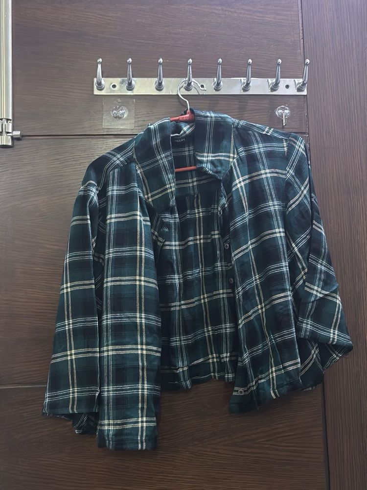 Green Plaid Flannel Shirt