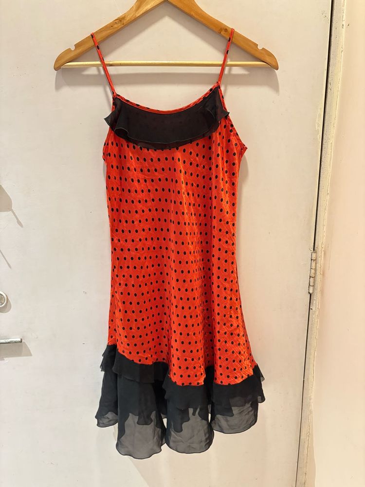 Chic Polka Dot Spaghetti Strap Dress