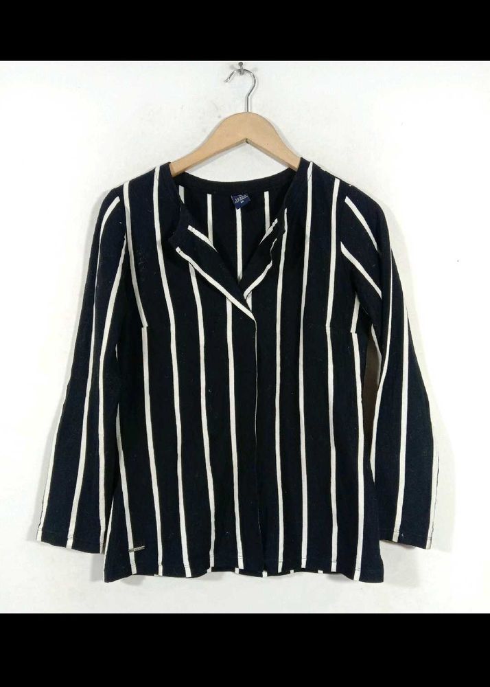 Striped Button-Up Blouse