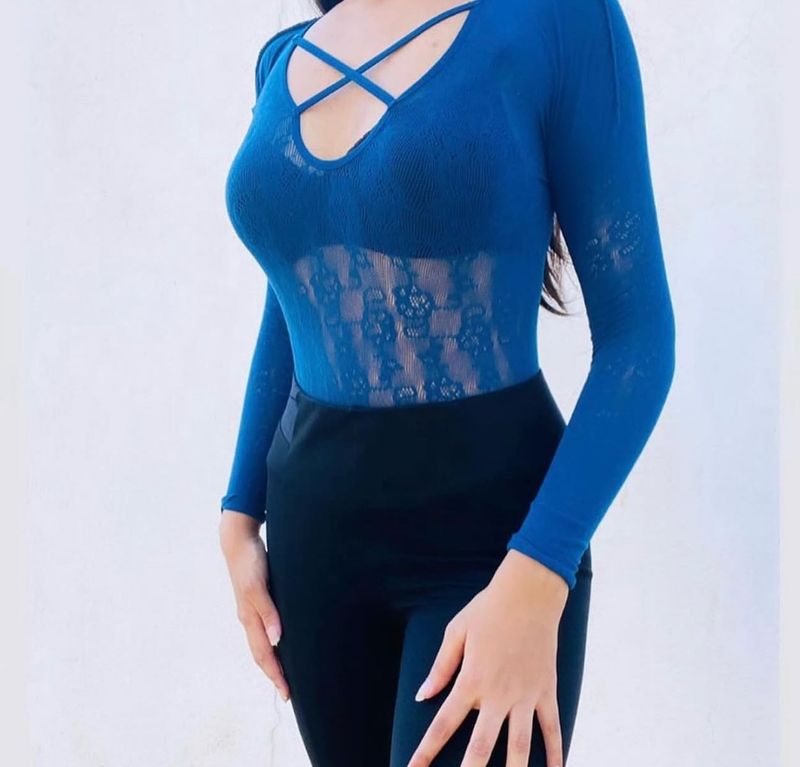 Blue Lace Top