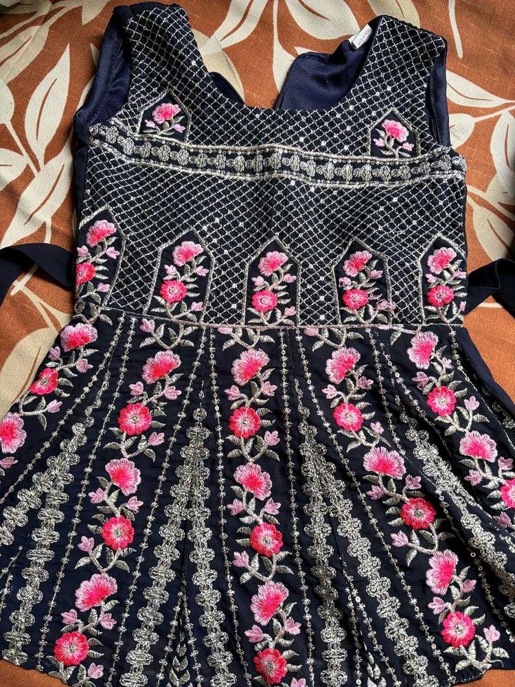 Elegant Navy Embroidered Lehenga Choli