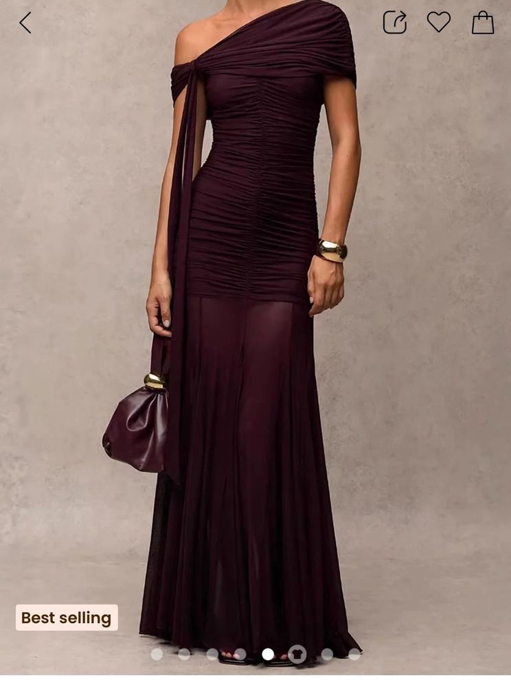 Elegant One-Shoulder Ruched Gown
