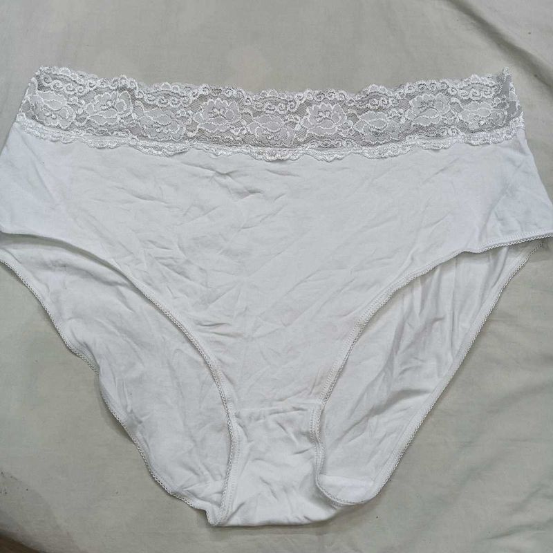 White 🥰Lace Trim Briefs