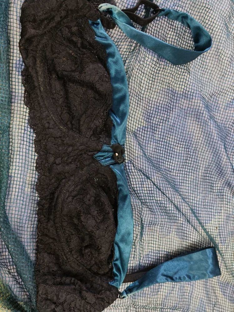 Lace Bra with Satin Straps