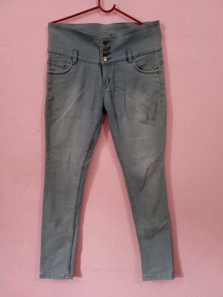 High-Waisted Button-Fly Jeans