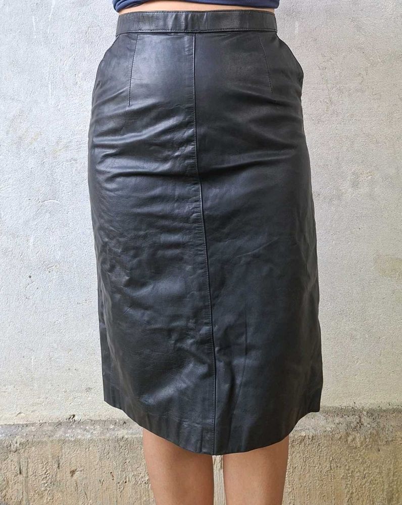 Black Leather Pencil Skirt