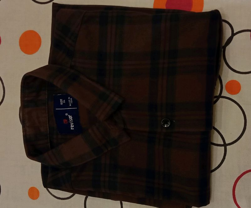 Pure Cotton shirt-Brown And Black