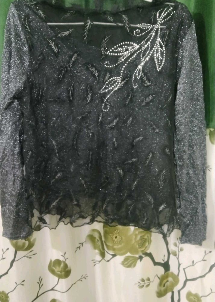 Elegant Embellished Sheer Top
