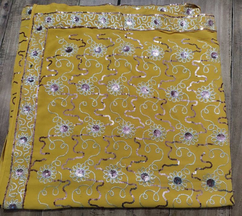 Yellow Sequin Beutiful Saree