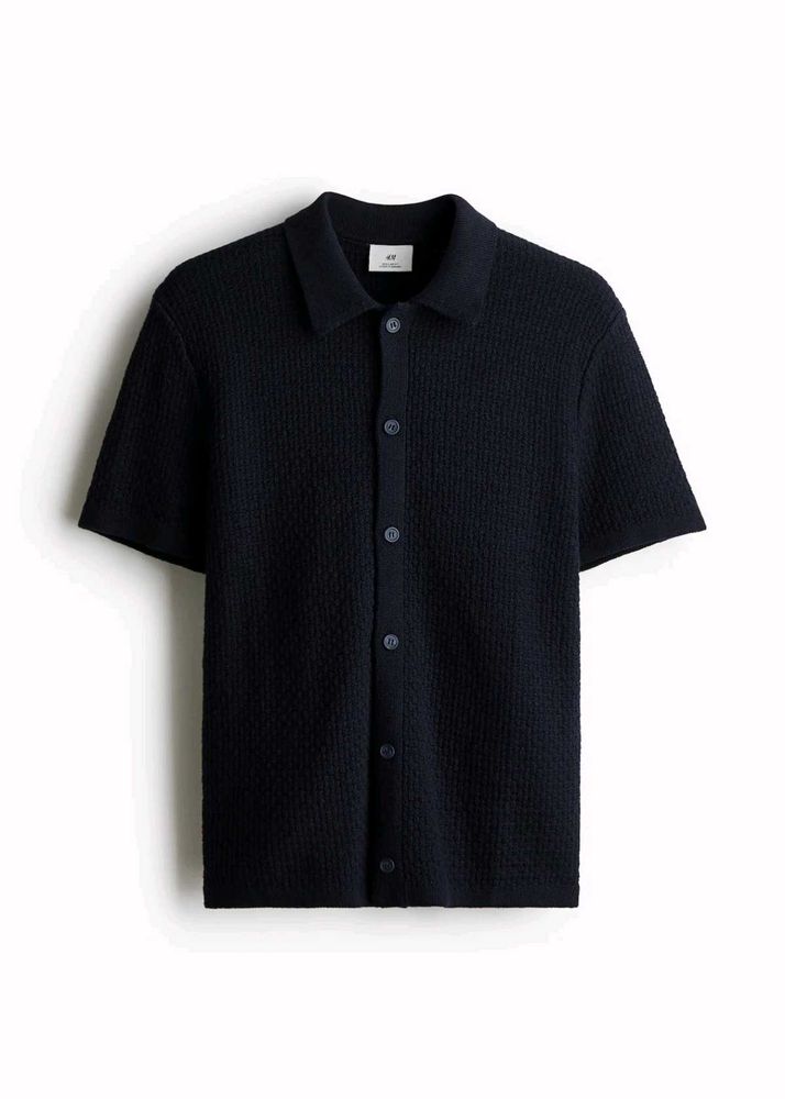 H&amp;M Textured Knit Polo Shirt
