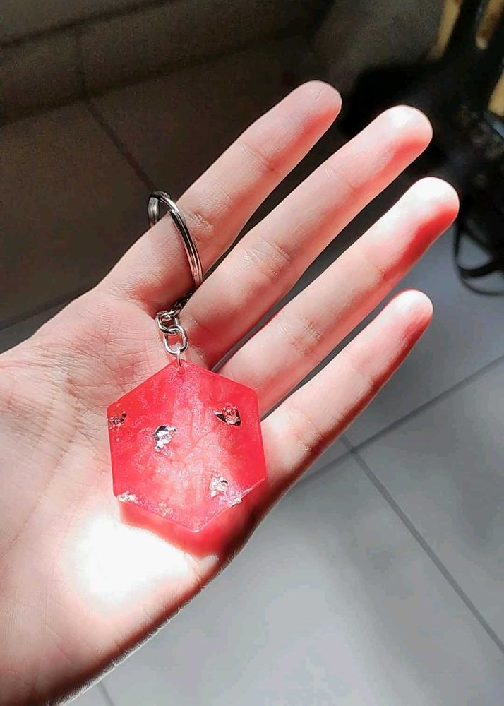 Red Resin Keychain